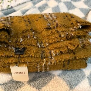 NWT Cocoboo Mustard Plaid Scarf